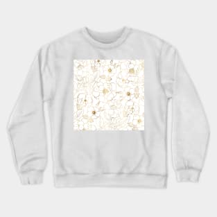 Elegant Gold Roses Floral Line art Crewneck Sweatshirt